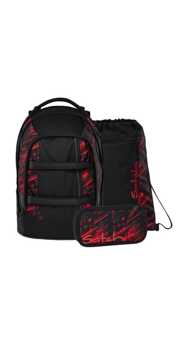 Satch Schulrucksack pack set (6-tlg), größenverstellbares Rückensystem