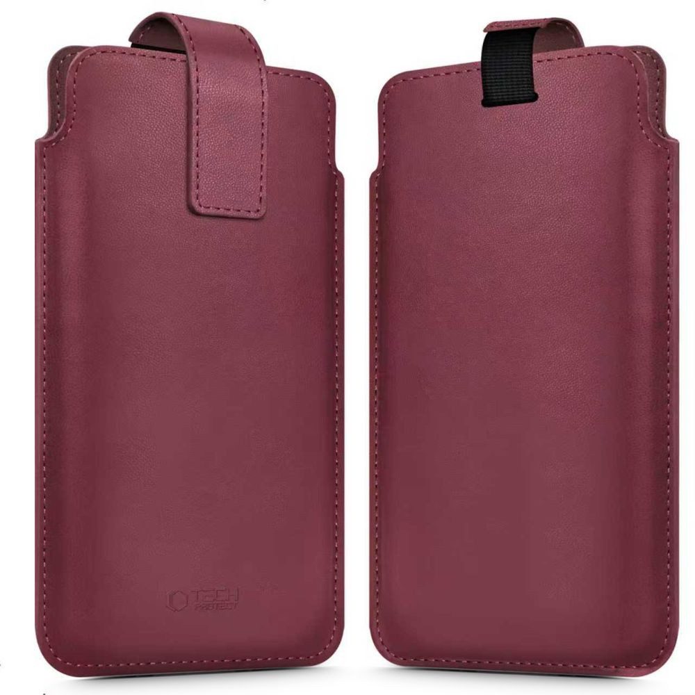 TECH PROTECT Handytasche Schutzhülle Einsteckhülle Smartphonetasche (Spar-Set, 1-tlg., 17 x 10 cm elegant), Magnetverschluss, Kunstleder, weiche Innenseite