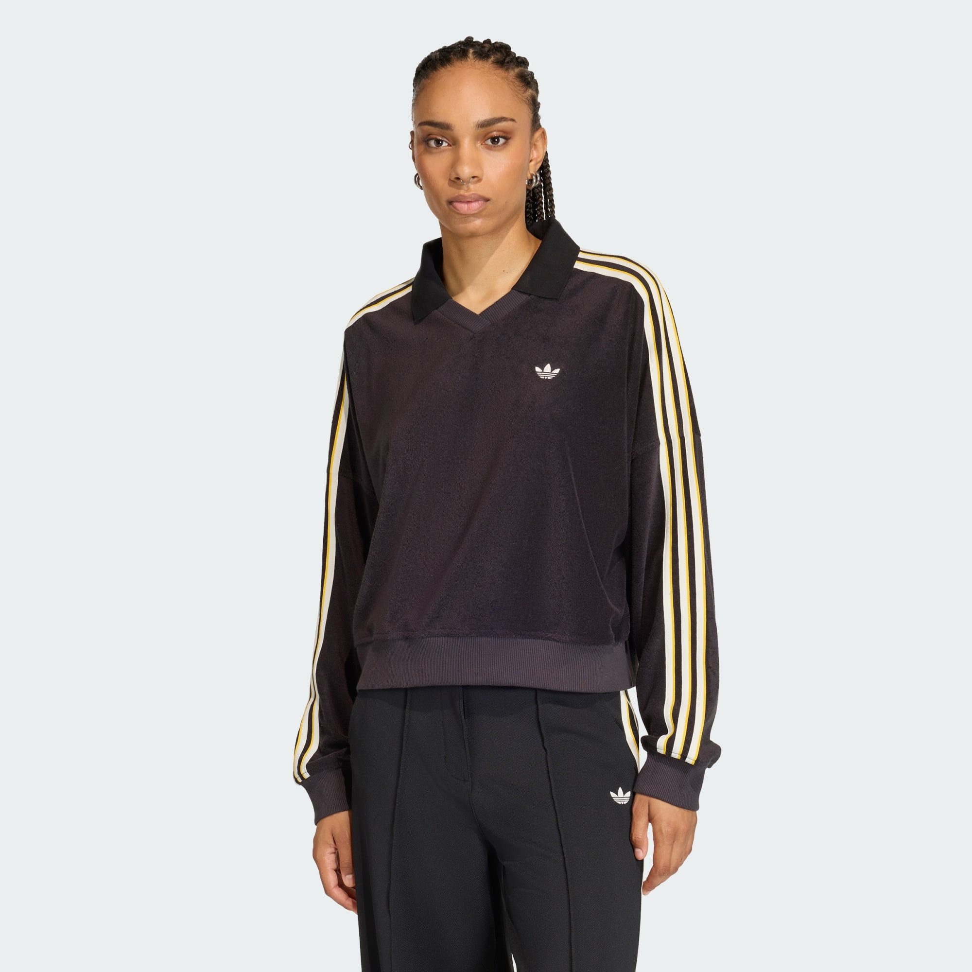 adidas Originals Langarm-Poloshirt TERRY TOWEL V NECK LONG SLEEVES POLOSHIR günstig online kaufen