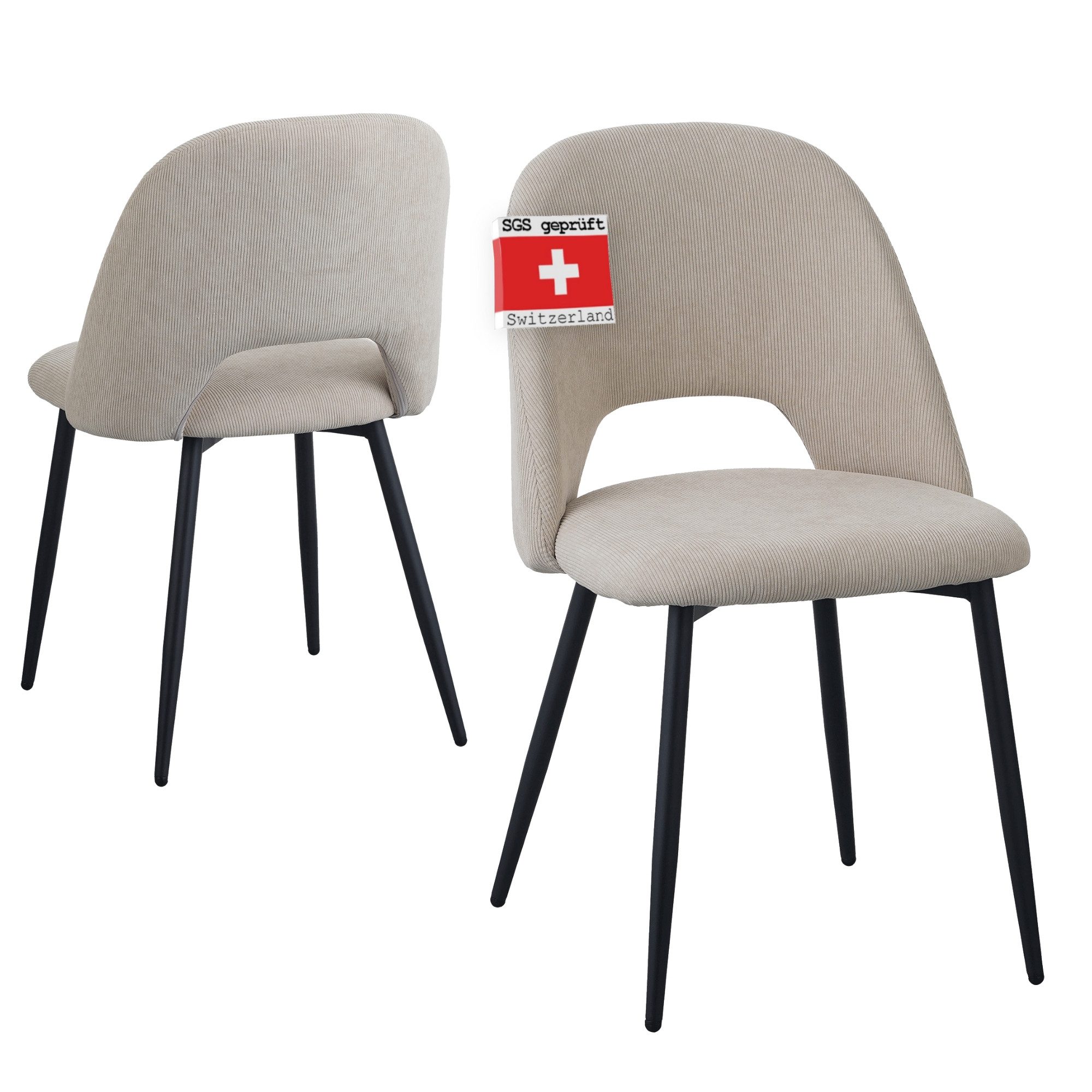Albatros International Esszimmerstuhl Esszimmerstuhl SILVI Cord 2er Set Bei günstig online kaufen