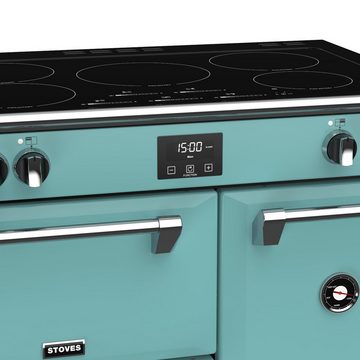 STOVES Induktions-Standherd STOVES RICHMOND Deluxe S900 EI INDUKTION CB Country Blue/Chrom