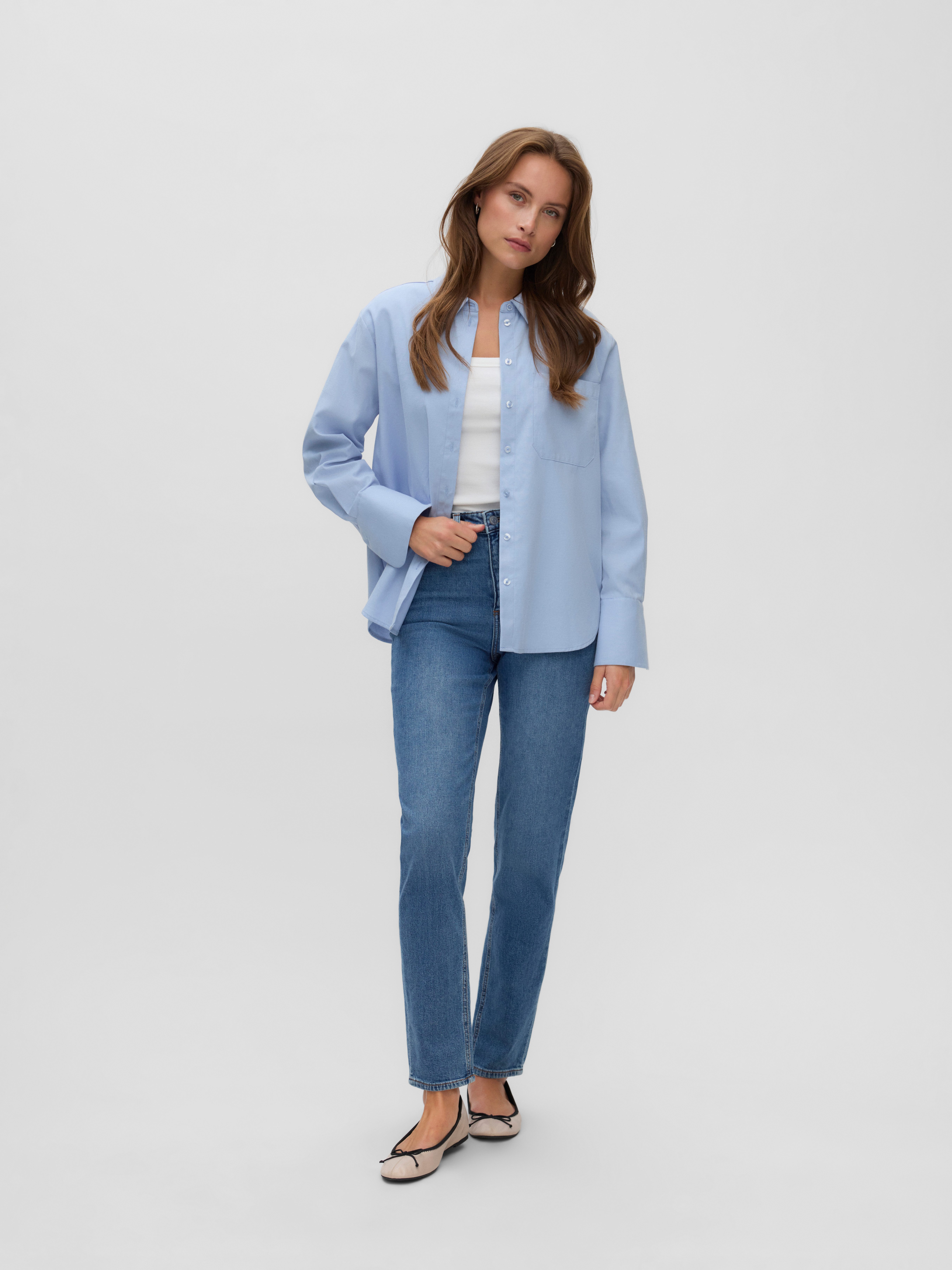 Vero Moda Mom-Jeans VMNICKIE HR MOM JEANS BLUE MIX NOOS Baumwollmischung, high waist, loose fit – Bild 3 von 5