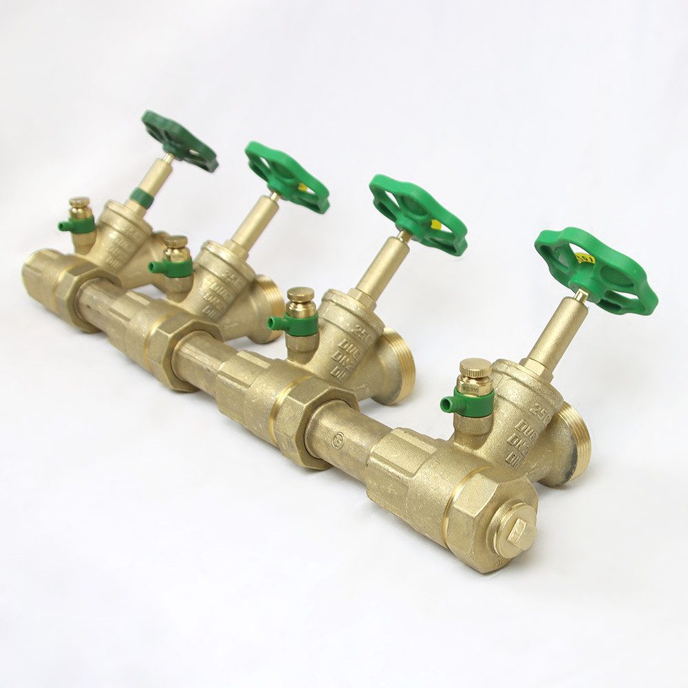 Schlösser Absperrventil ATV-Kompaktwasserverteiler 1" x 1 1/2" steigende Spindel 4-Fach