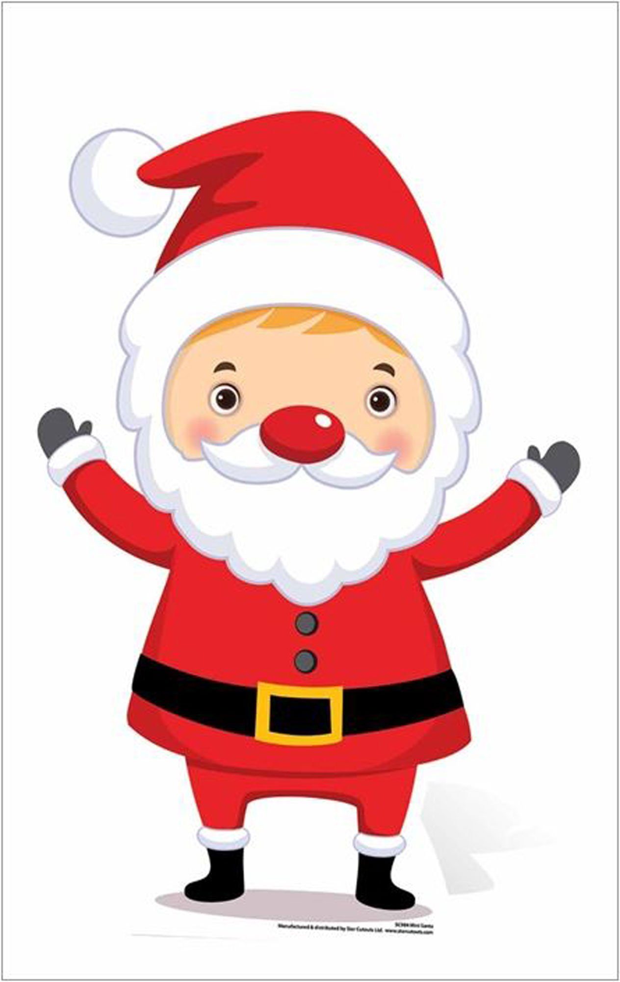 Dekofigur Weihnachten Pappaufsteller Santa Clause Mini