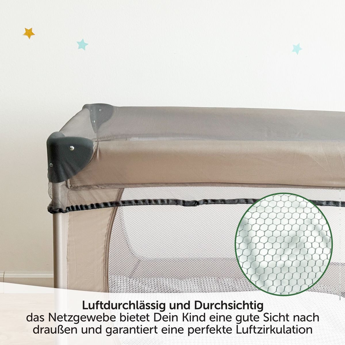 Zamboo Baby-Reisebett Universal - Grau, Insektenschutz / Mückennetz für Baby Reisebett Moskitonetz Babybetten