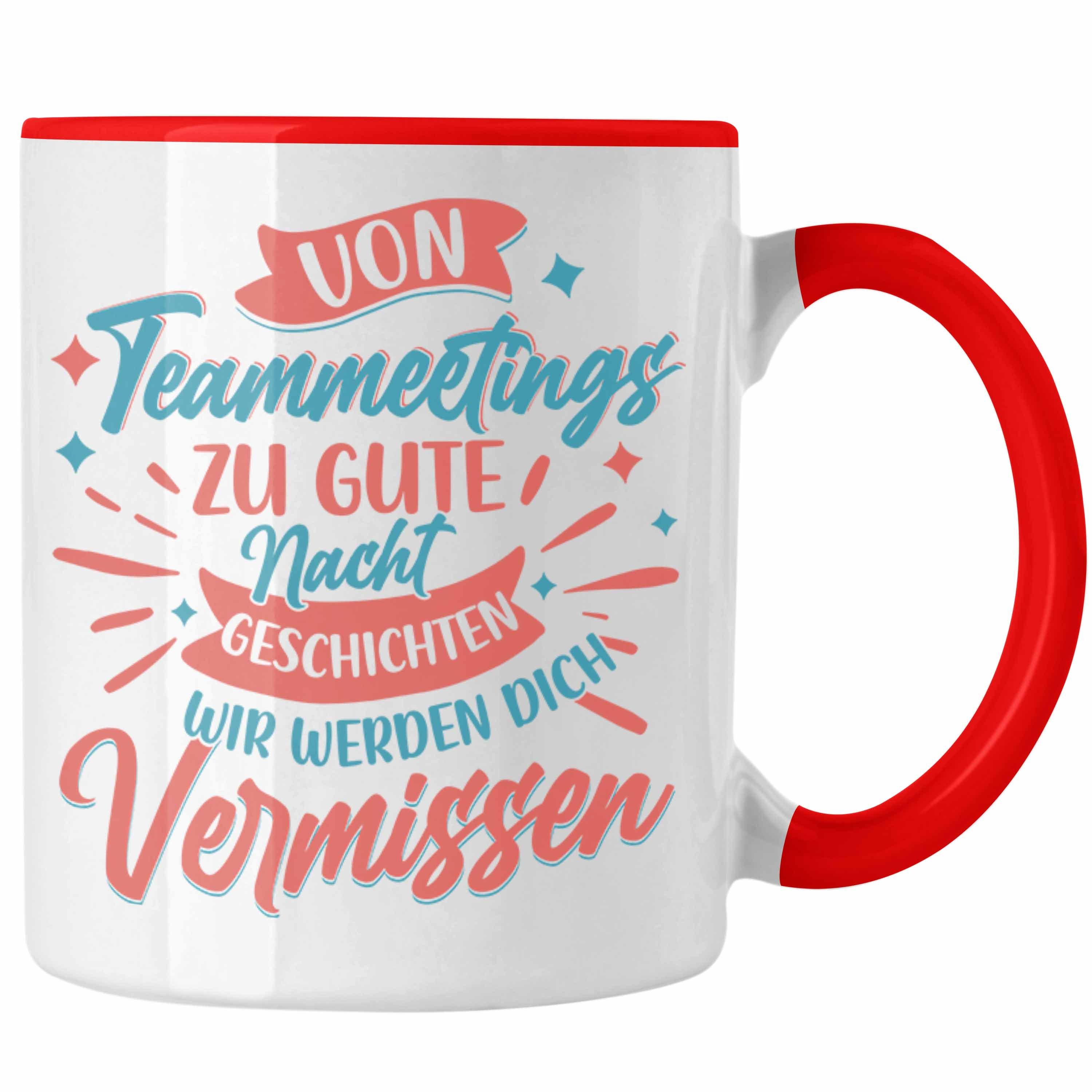 Trendation Tasse Mutterschutz Tasse Geschenk Abschied Mutterschutz Kaffeetasse Kollegi Rot