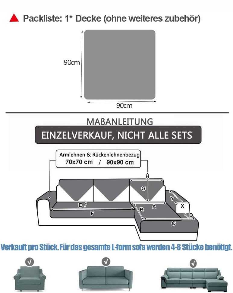 Minicloss Sofaschoner Sofaschoner Schlichtes, modernes Sofabezugs, dickes sofahussen, Geeignet für alle Jahreszeiten, rutschfest