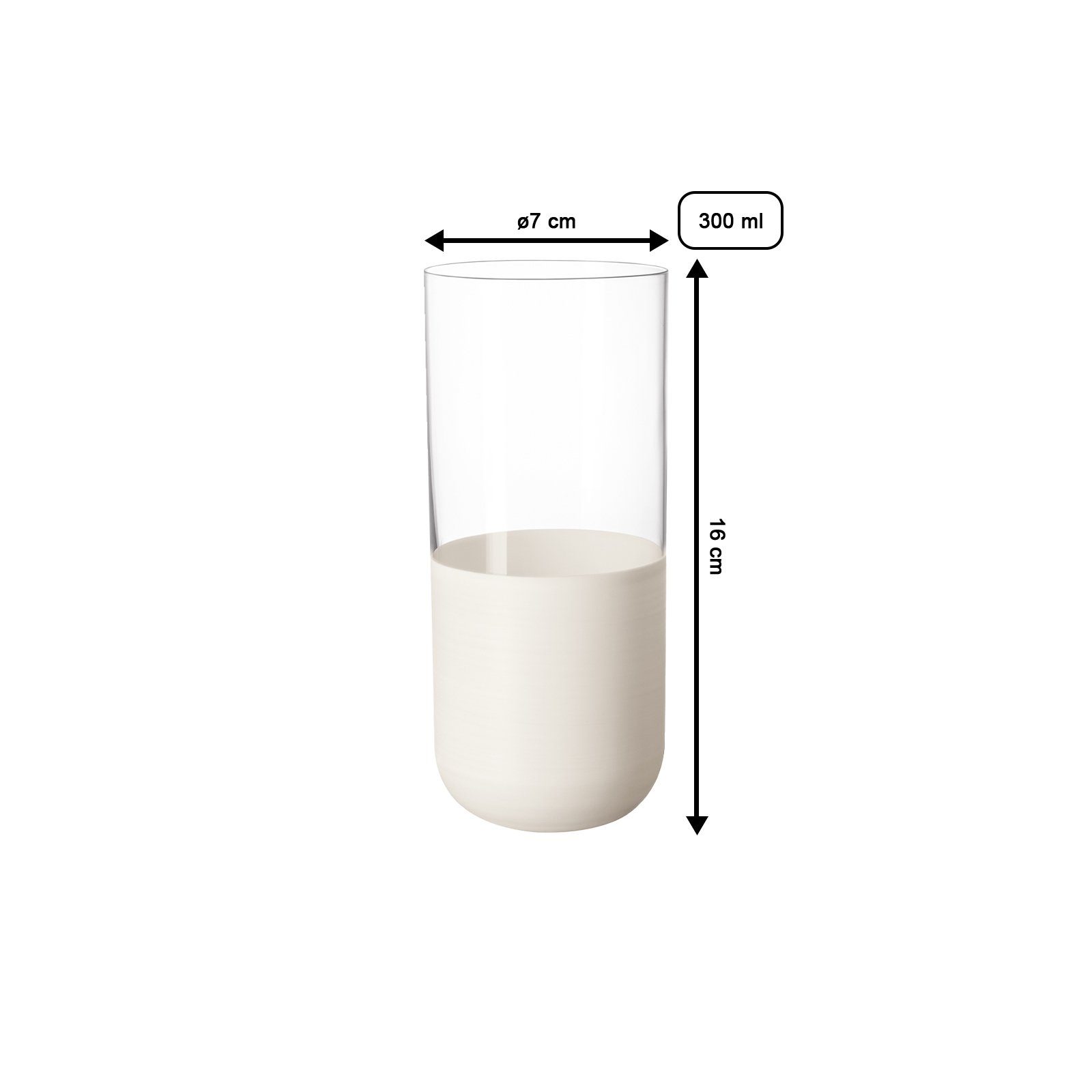 Villeroy & Boch Longdrinkglas Manufacture Rock Longdrinkbecher 300 ml 4er Set, 4-tlg., Glas
