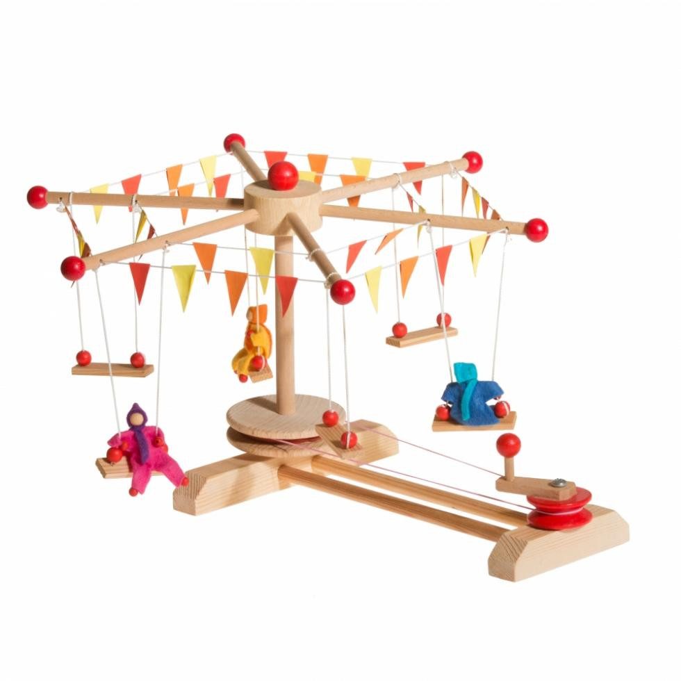 Spielzeug Kraul Spiel, Kettenkarussell mit 3 Püppchen - Bausatz