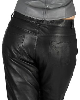 Fetish-Design Lederhose Lederhose 5-Pocket Schwarz Damenlederhose Echtes Leder
