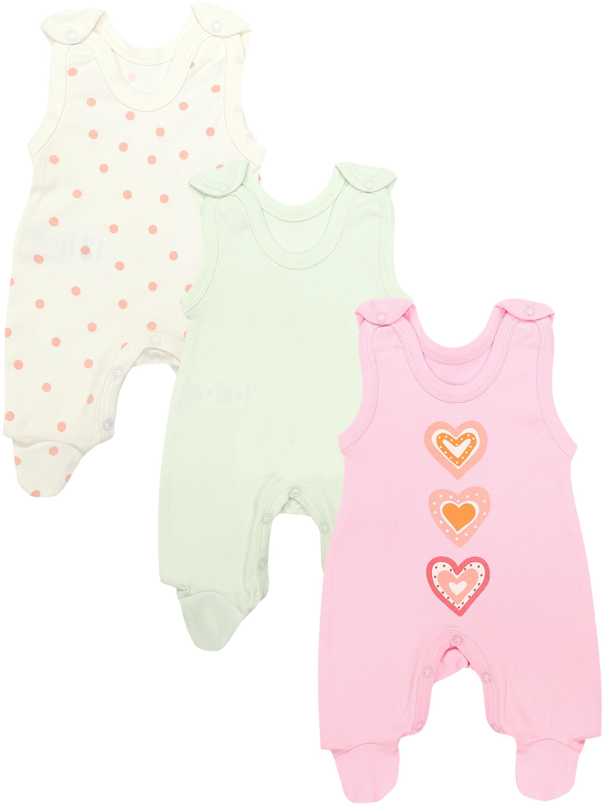 TupTam Strampler TupTam Baby Mädchen Strampler mit Fuß 3er Pack