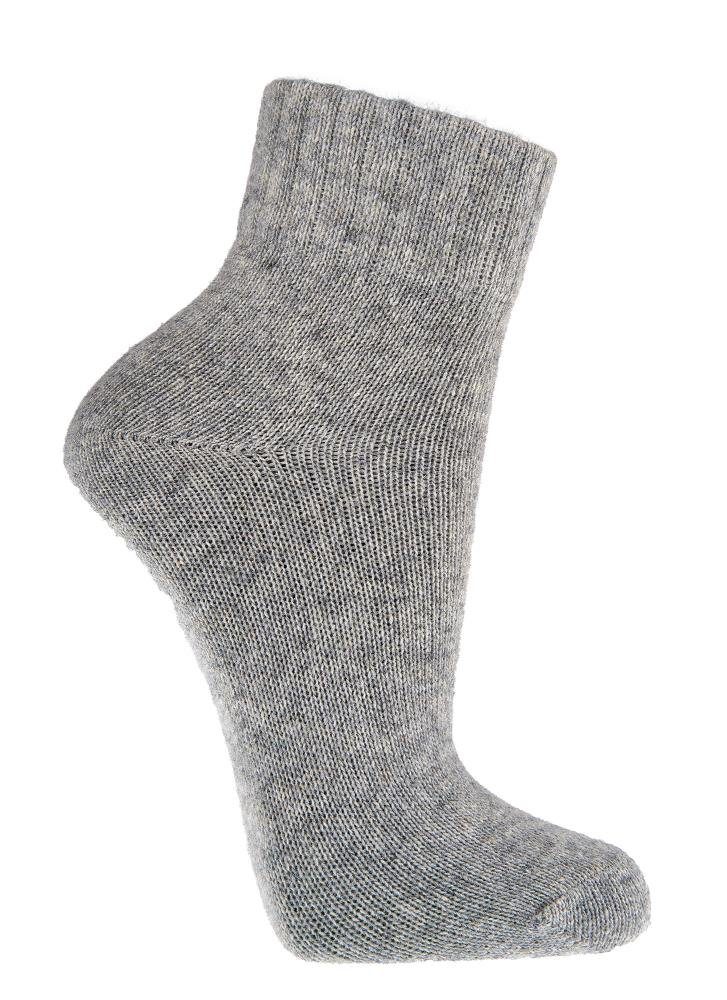 TippTexx 24 Kurzsocken 2 Paar kurze Kuschelsocken mit Merino- & Kaschmirwolle für Damen Grau