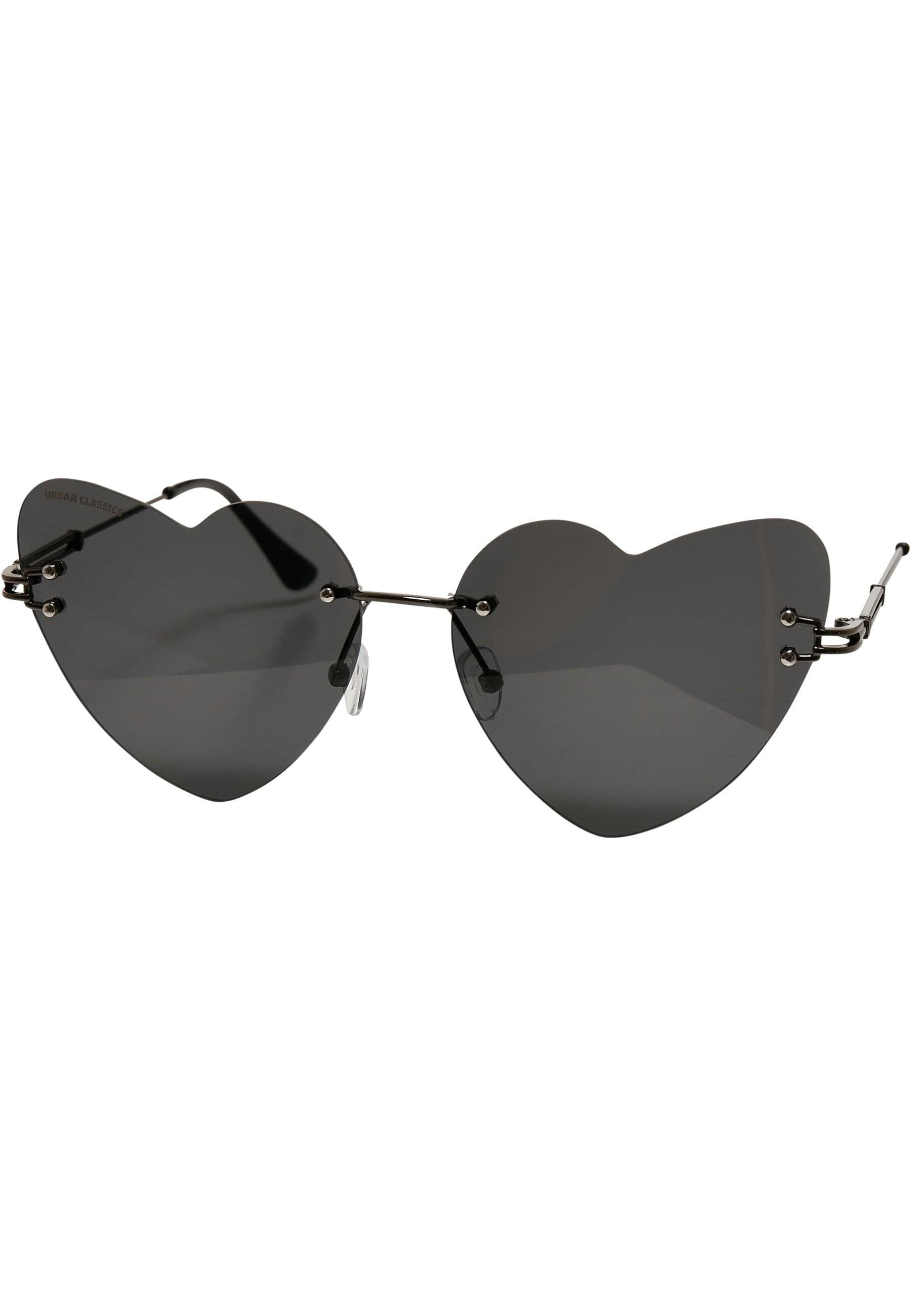 URBAN CLASSICS Sonnenbrille Unisex Sunglasses black/black With Heart Chain