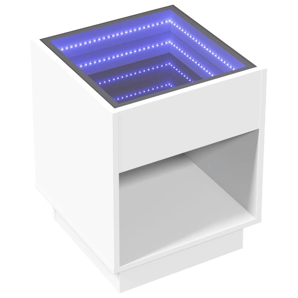 vidaXL Couchtisch Couchtisch mit Infinity-LED Weiß 40x40x50 cm (1-St) günstig online kaufen
