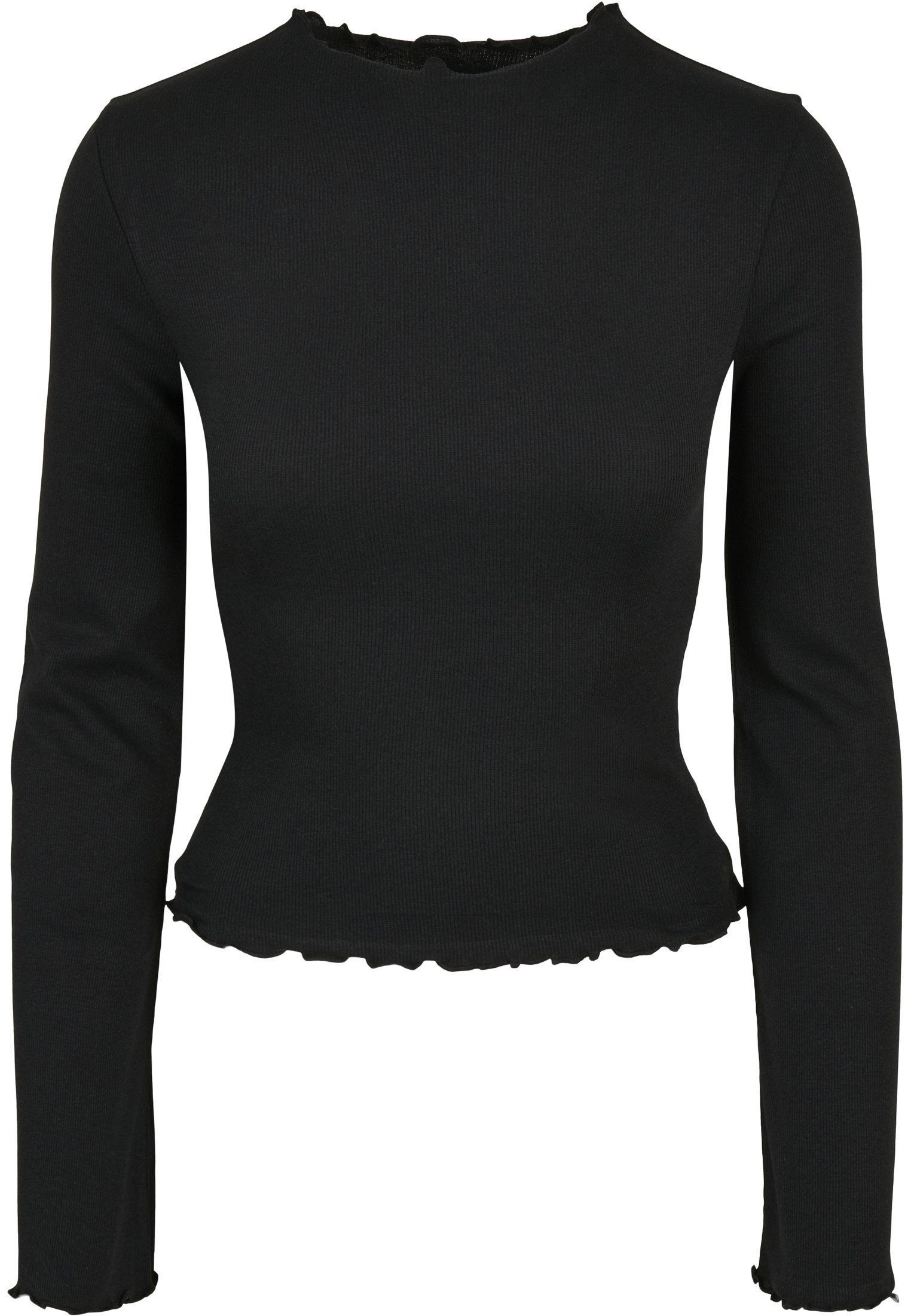 Turtelneck URBAN Ladies Langarmshirt (1-tlg) Rib Damen Longsleeve black CLASSICS