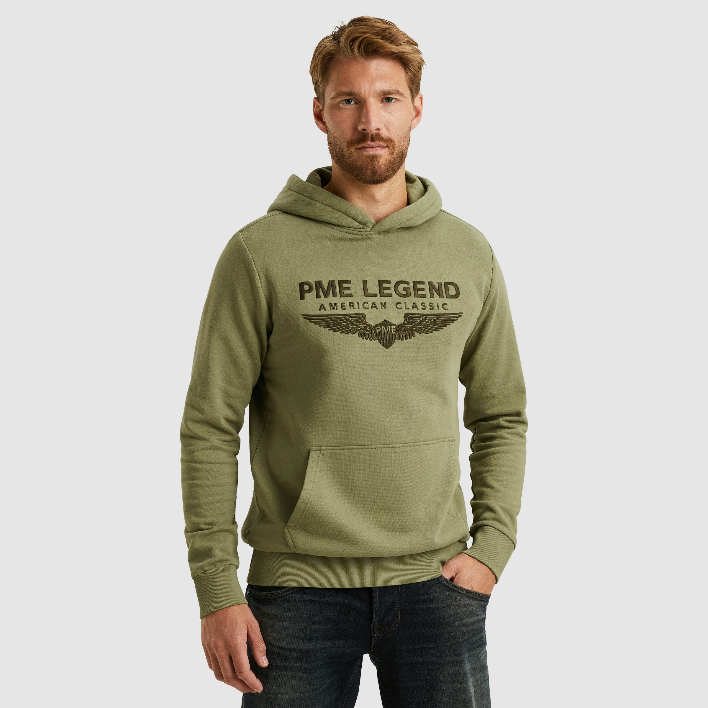 PME LEGEND Kapuzensweatshirt Hooded soft terry with logo mit Logo Print