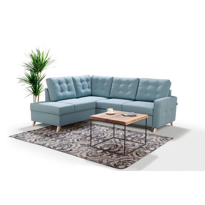 JVmoebel Ecksofa Bettfunktion Stoff Ecksofa L-Form Sofa Design Couch Made in Europe
