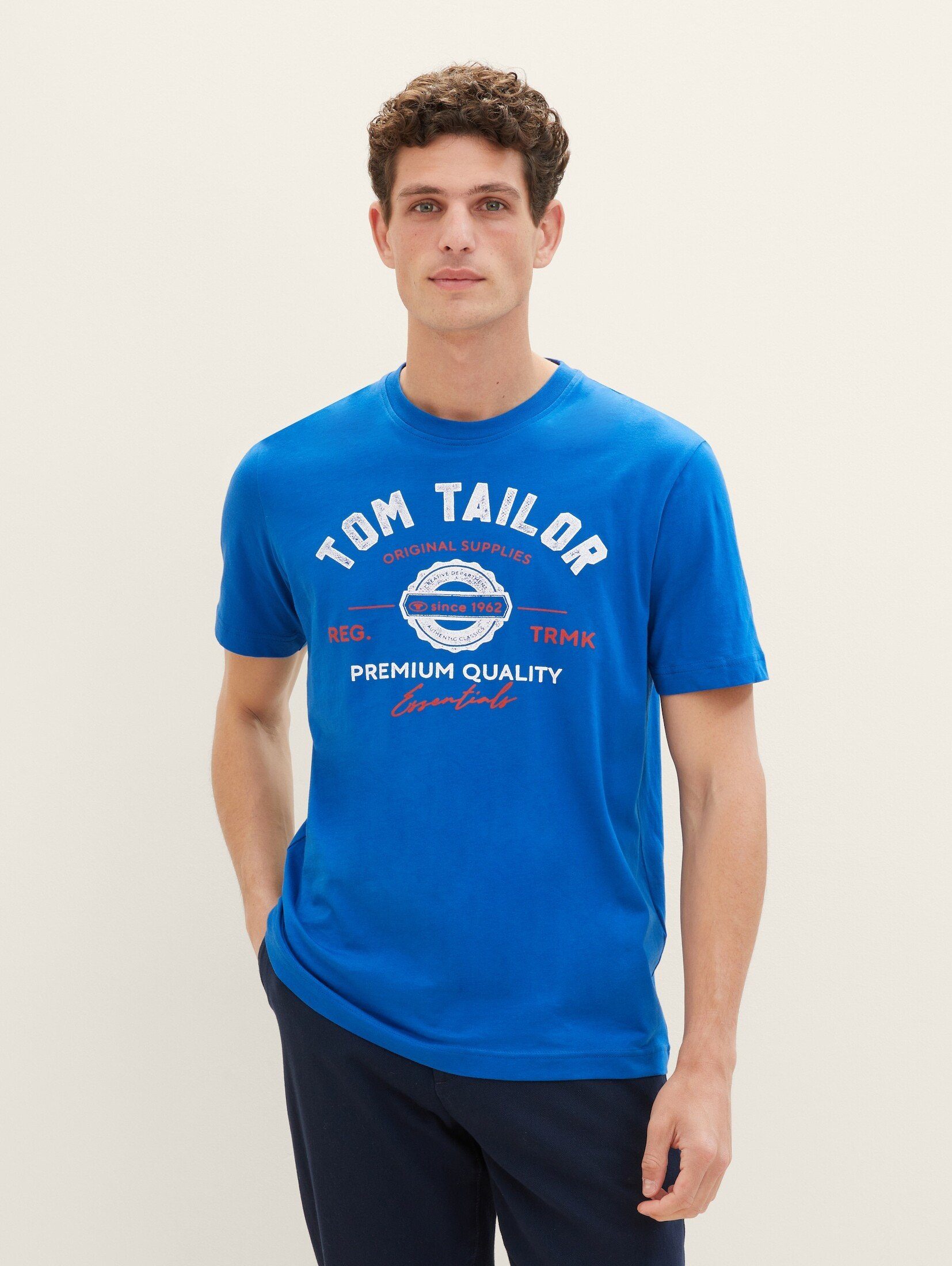 Logo blue TAILOR mit T-Shirt Print sure T-Shirt TOM