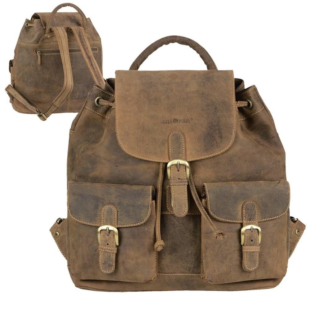 Greenburry Tagesrucksack Vintage, Rucksack, DayPack, BackPack, Leder