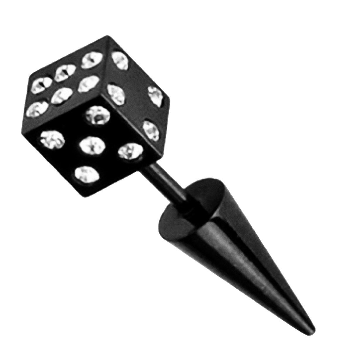 Piercing-Set Piercing Platte Stecker mit Kristall Würfel
