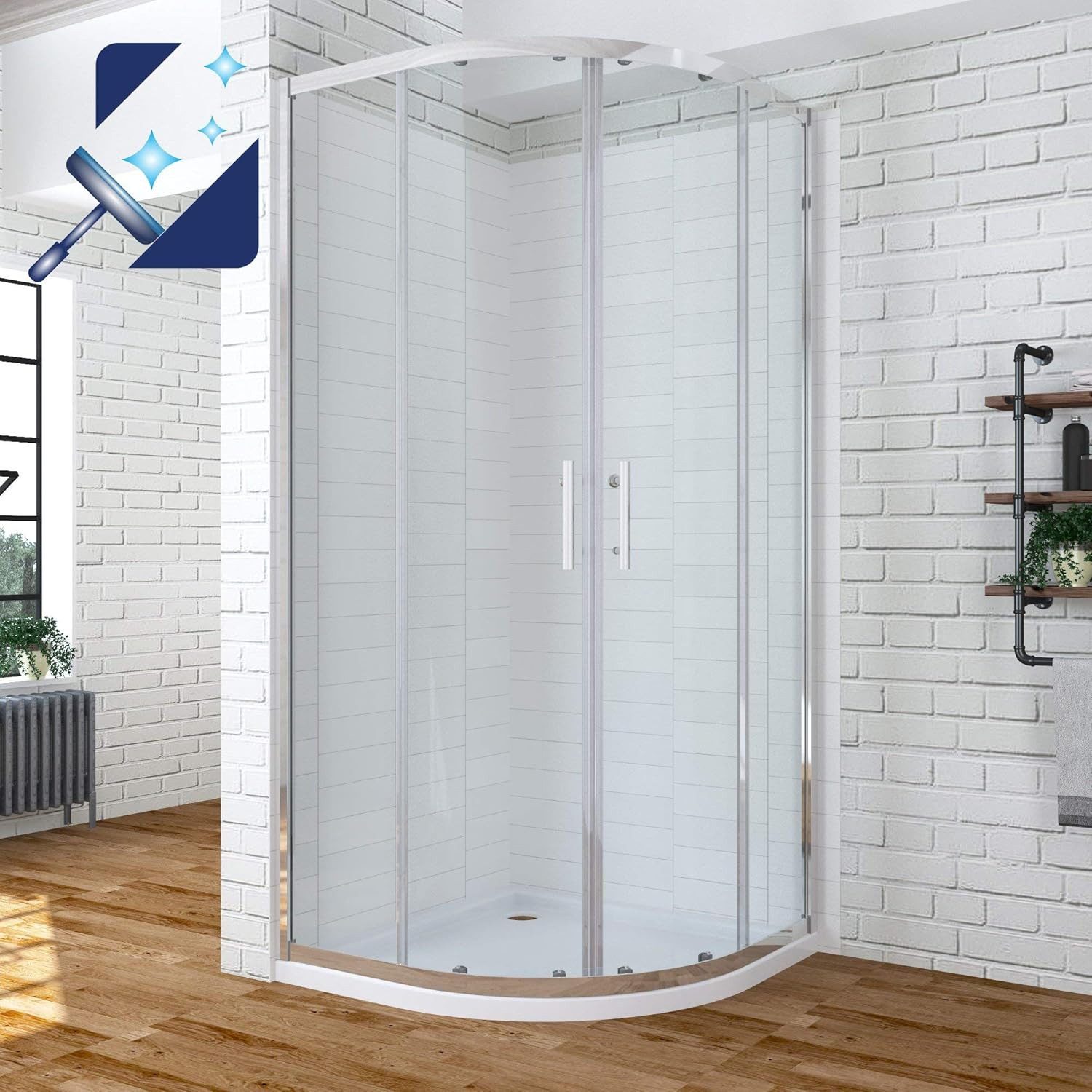 AQUABATOS Runddusche Duschkabine Viertelkreis Schwarz Runddusche günstig online kaufen