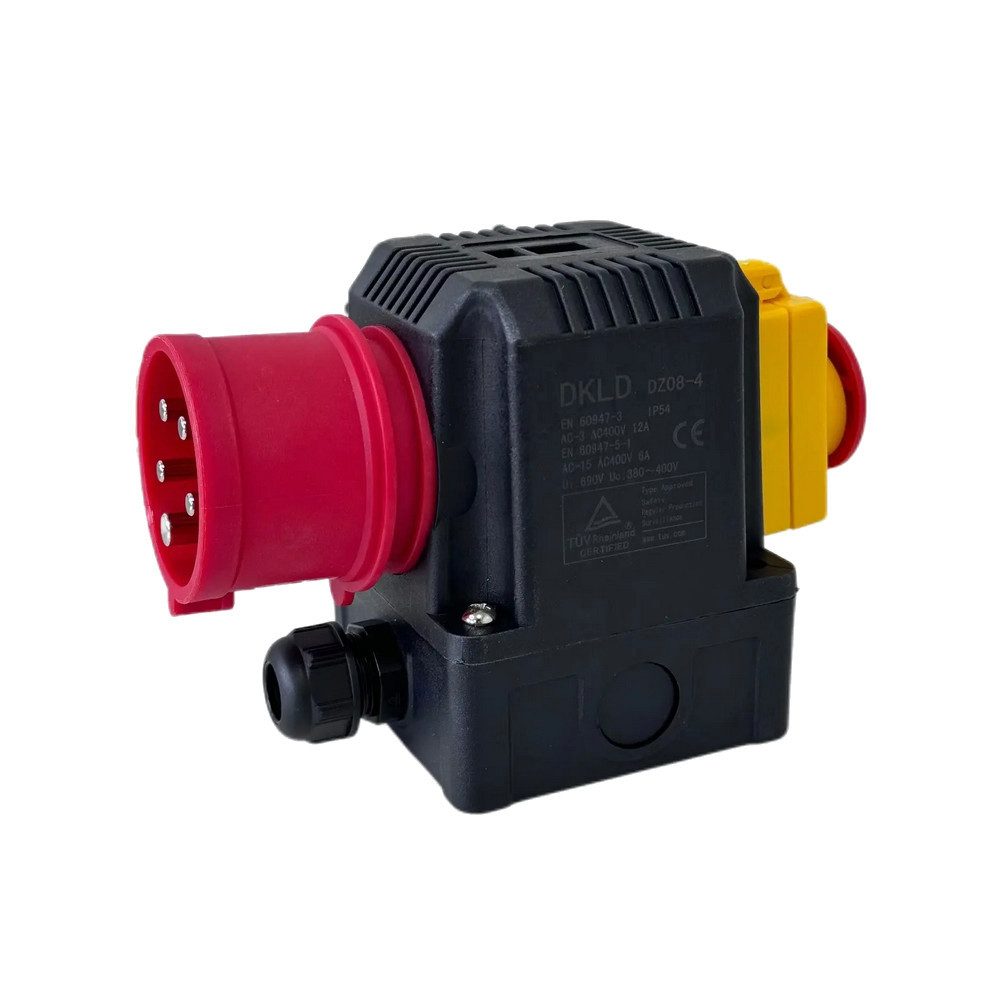 Trade-Shop Переключатель Geräteschalter Переключатель-Stecker-Kombination für dreiphasige Maschinen, mit Schutzkappe und Notaus-Klappe für zusätzlichen Schutz