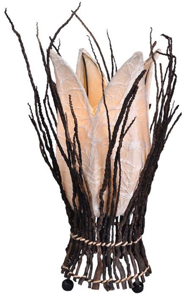 WORU Tischleuchte Tischleuchte Stella Stoff Rispen 30 cm Creme oder Orange