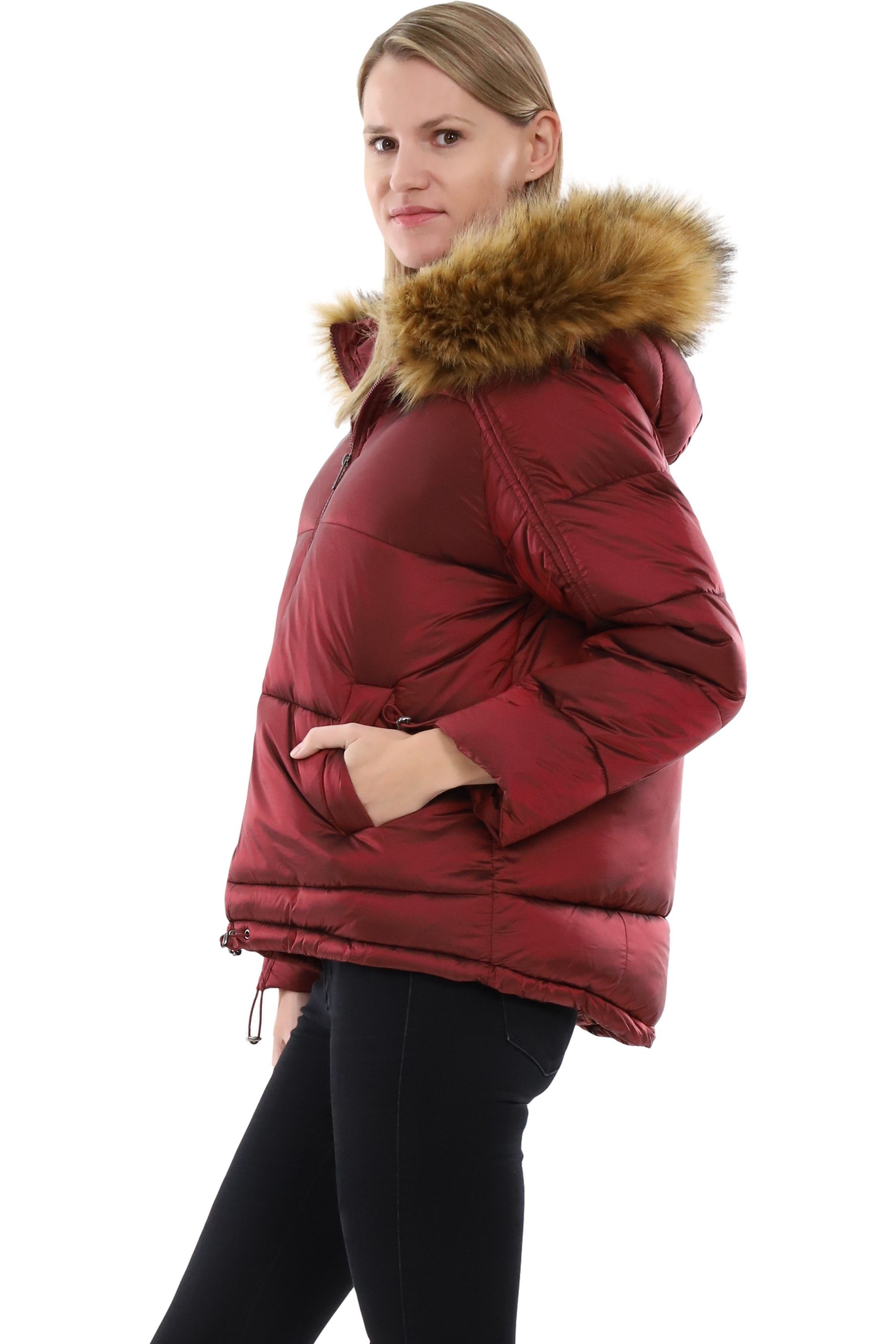 malito more than fashion Steppjacke malito Damen Steppmantel, wattierter Wintermantel, Jacke mit Kapuze gefütterte Jacke mit Kapuze