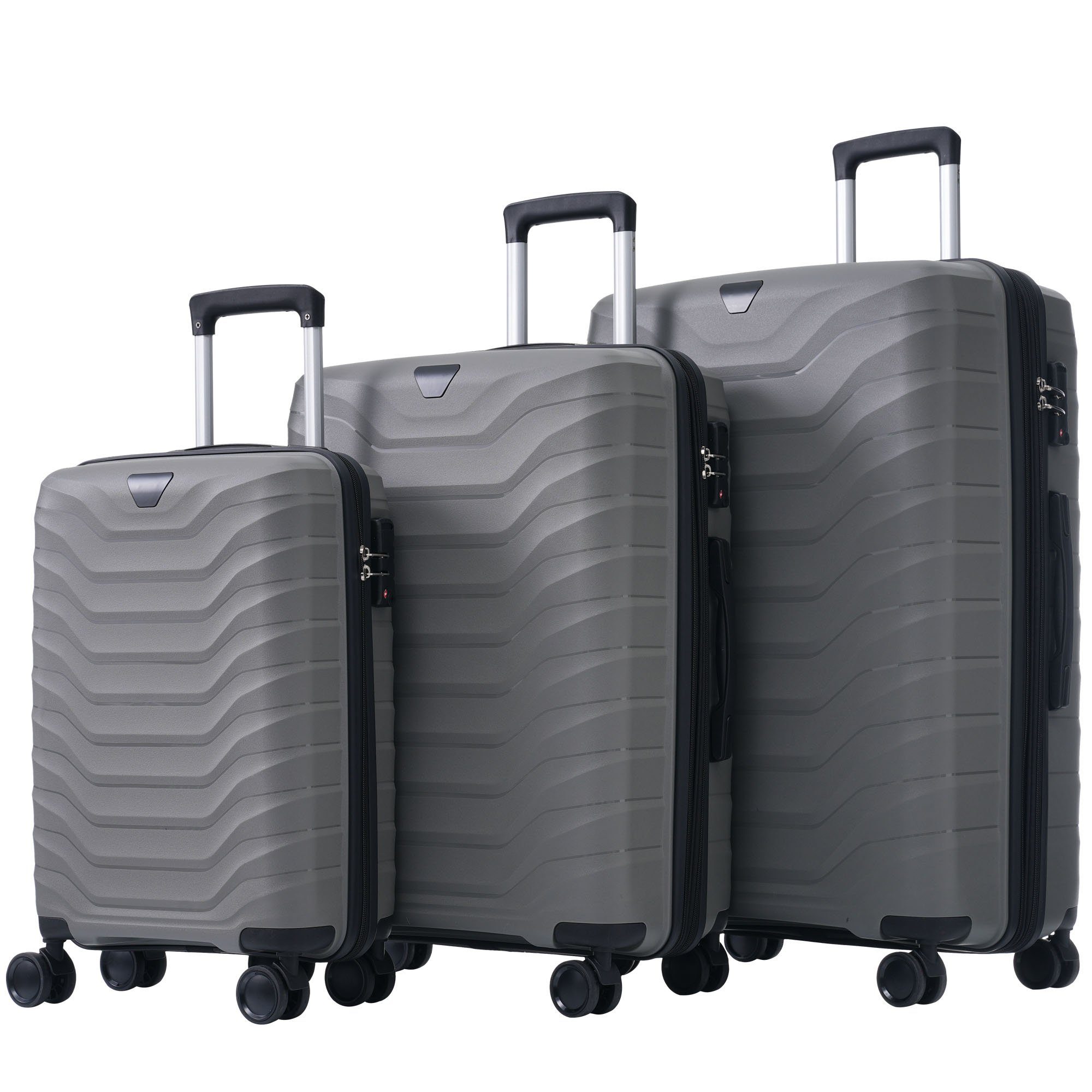 Gotagee Koffer Innenfächer Koffer 3-teiliger Koffer PP-Materialkoffer TSA-Schlössern