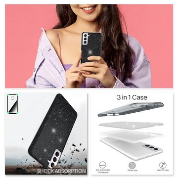 Nalia Smartphone-Hülle Samsung Galaxy S22, Glitzer Silikon Hülle / Verstärkte Innenseite / Glänzende Schutzhülle