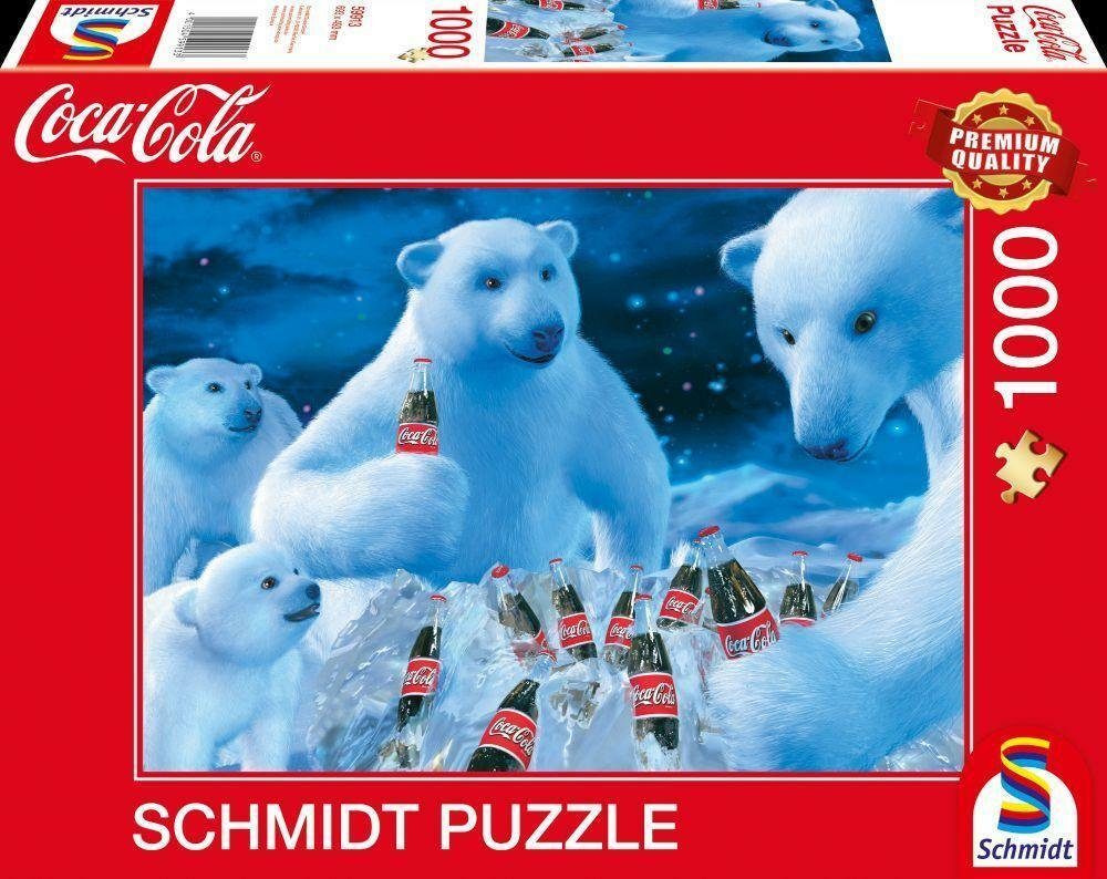 Schmidt Spiele Puzzle Coca Cola Puzzle 1000 Teile. Motiv Polarbären, 1000 Puzzleteile