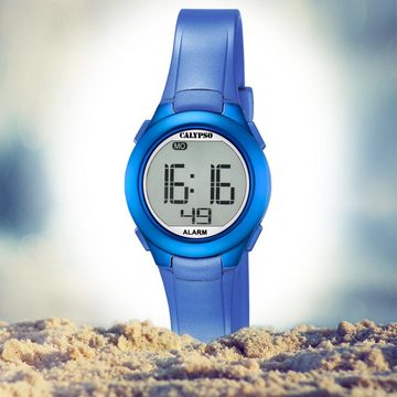 CALYPSO WATCHES Digitaluhr Calypso Damen Uhr K5677/5 Kunststoffband, (Digitaluhr), Damen Armbanduhr rund, PURarmband blau, Sport