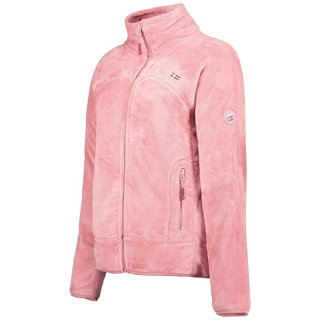 Geographical Norway Fleecejacke Geographical Norway Damen Fleecejacke Teddy Fleece Winter Jacke mit Stehkragen, in Unifarbe, kuschelig