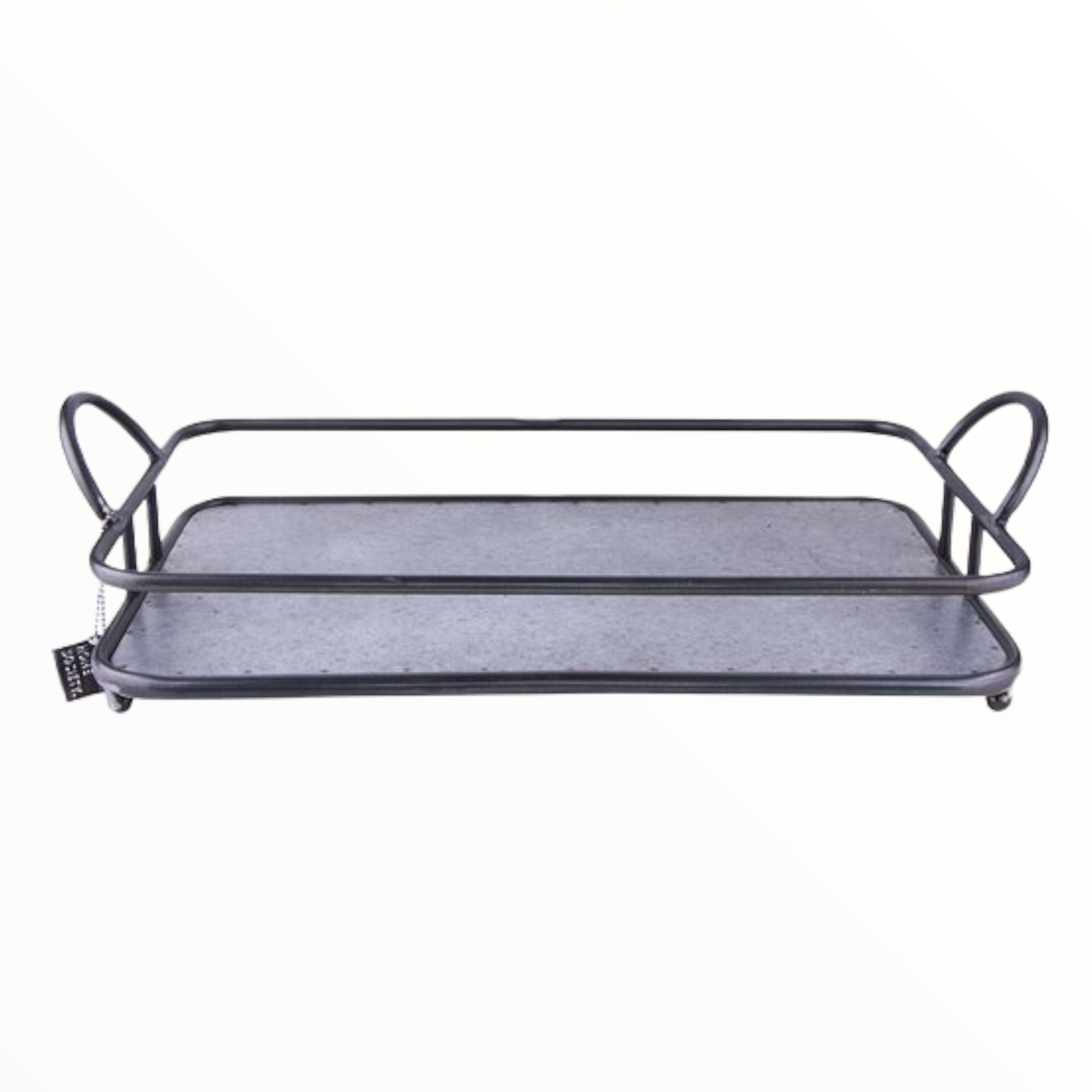 Tablett Metall Tablett Anthrazit 47 cm