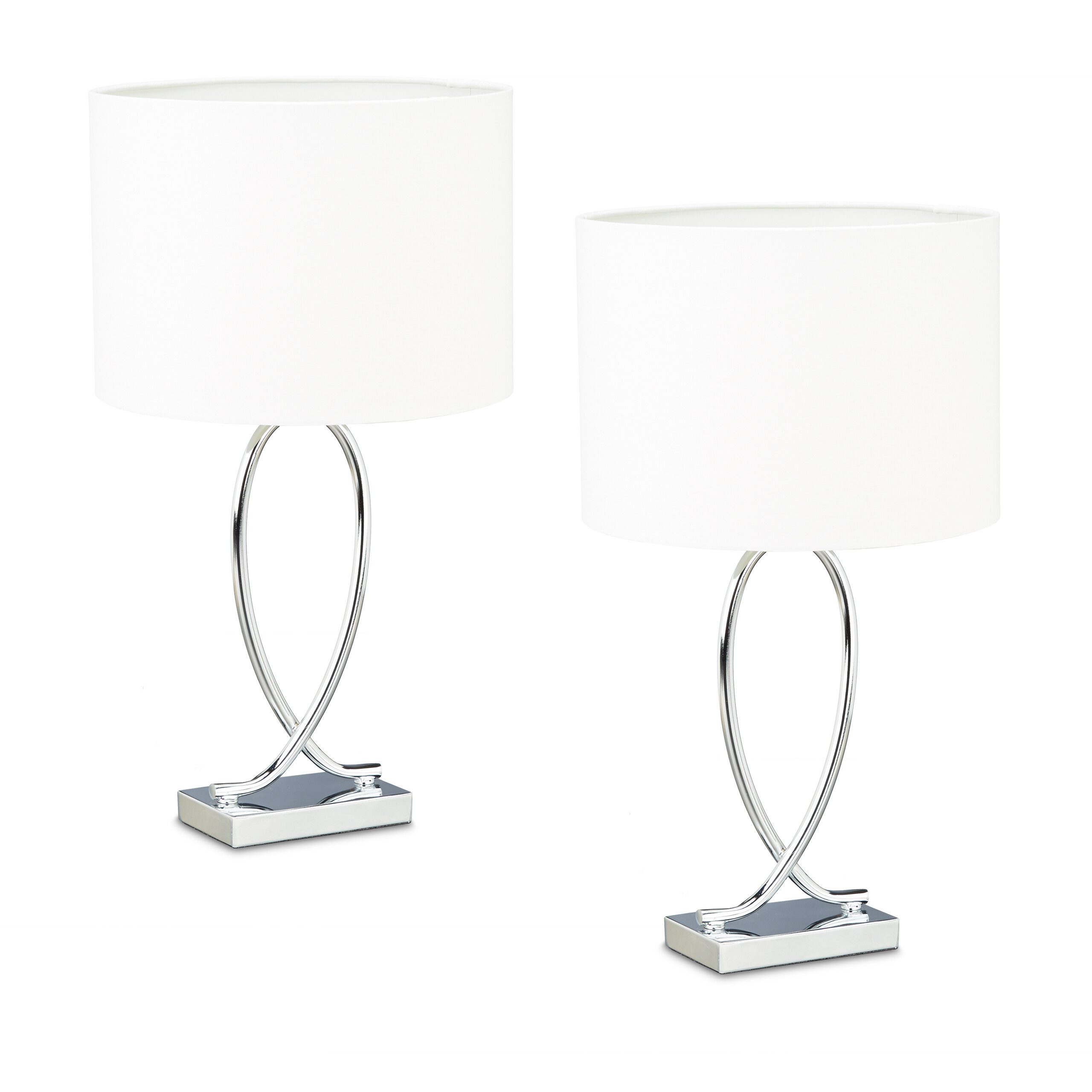 relaxdays Nachttischlampe Tischlampe geschwungener Fuß 2er günstig online kaufen