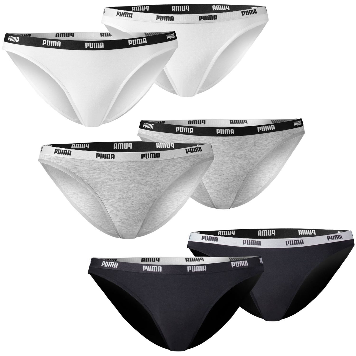 PUMA BODYWEAR Bikinislip Bikini Slip (Set, 6-St., 6er Pack) mit schmalem Lo günstig online kaufen