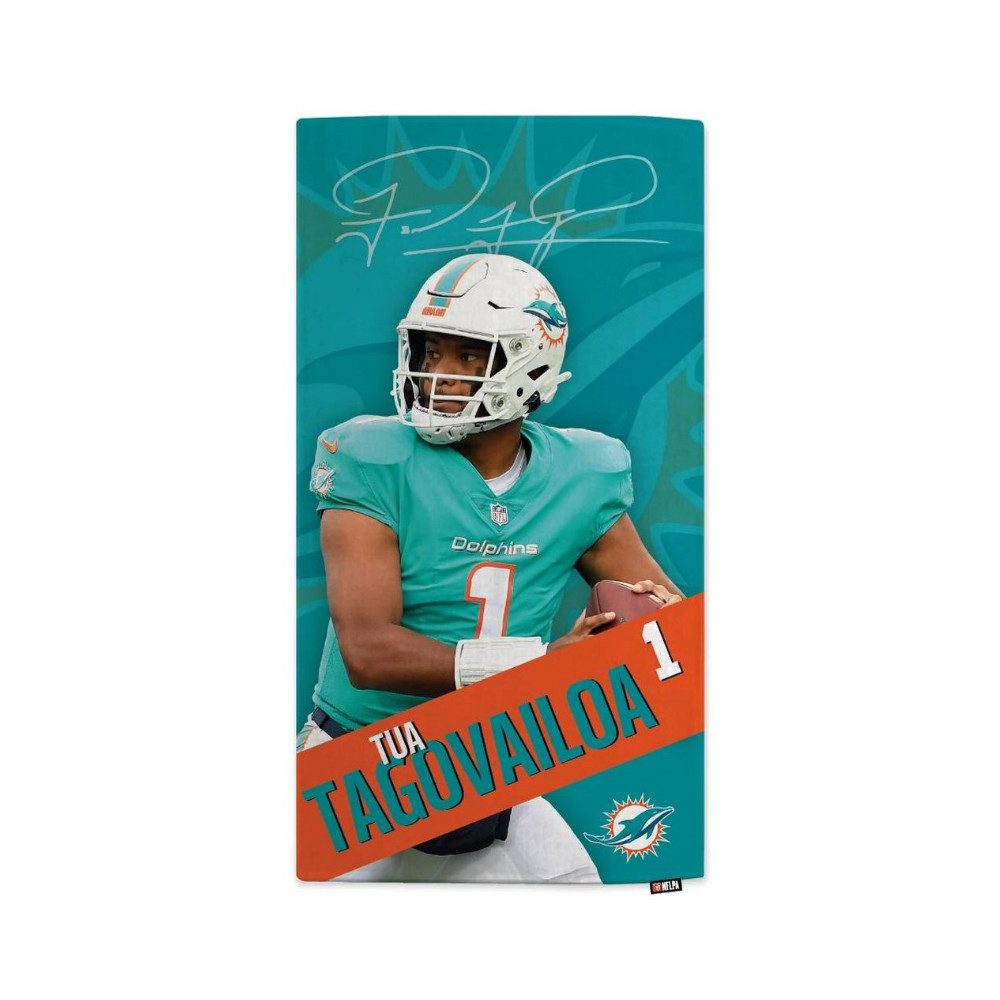 Miami Dolphins Badetuch NFLPA Tua Tagovailoa - Beach Towel - MOTION
