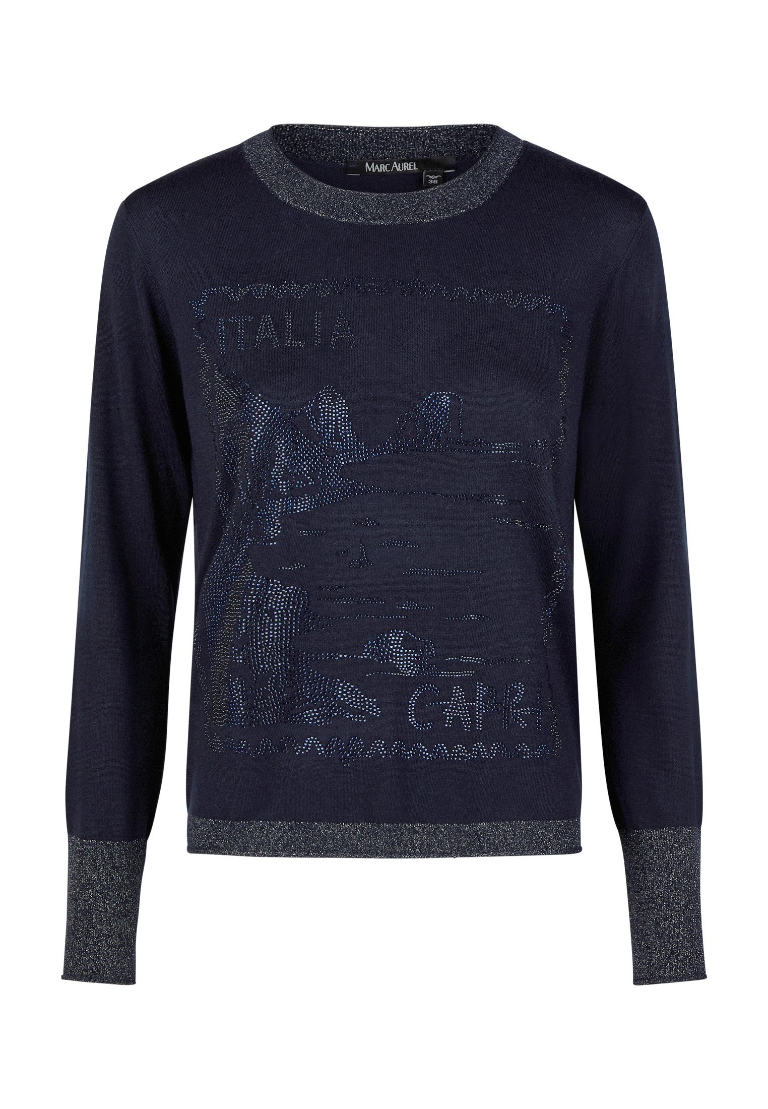 MARC AUREL Strickpullover mit Strassmotiv