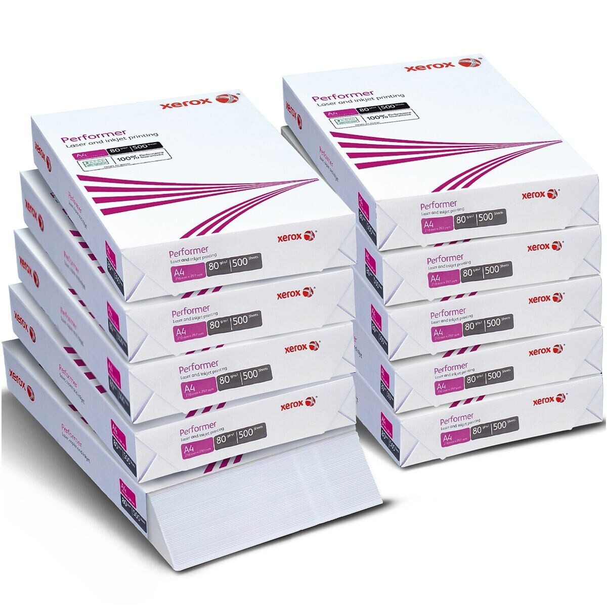 Xerox Druckerpapier Performer, Format DIN A4, 80 g/m², 148 CIE, 500 Blatt