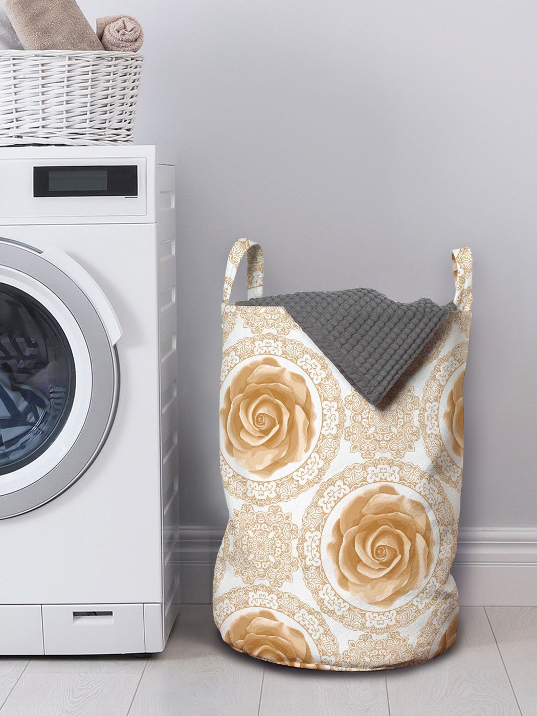 Griffen Barock Jahrgang Abakuhaus Wäschesäckchen Wäschekorb Roses für Waschsalons, mit Königliche Kordelzugverschluss