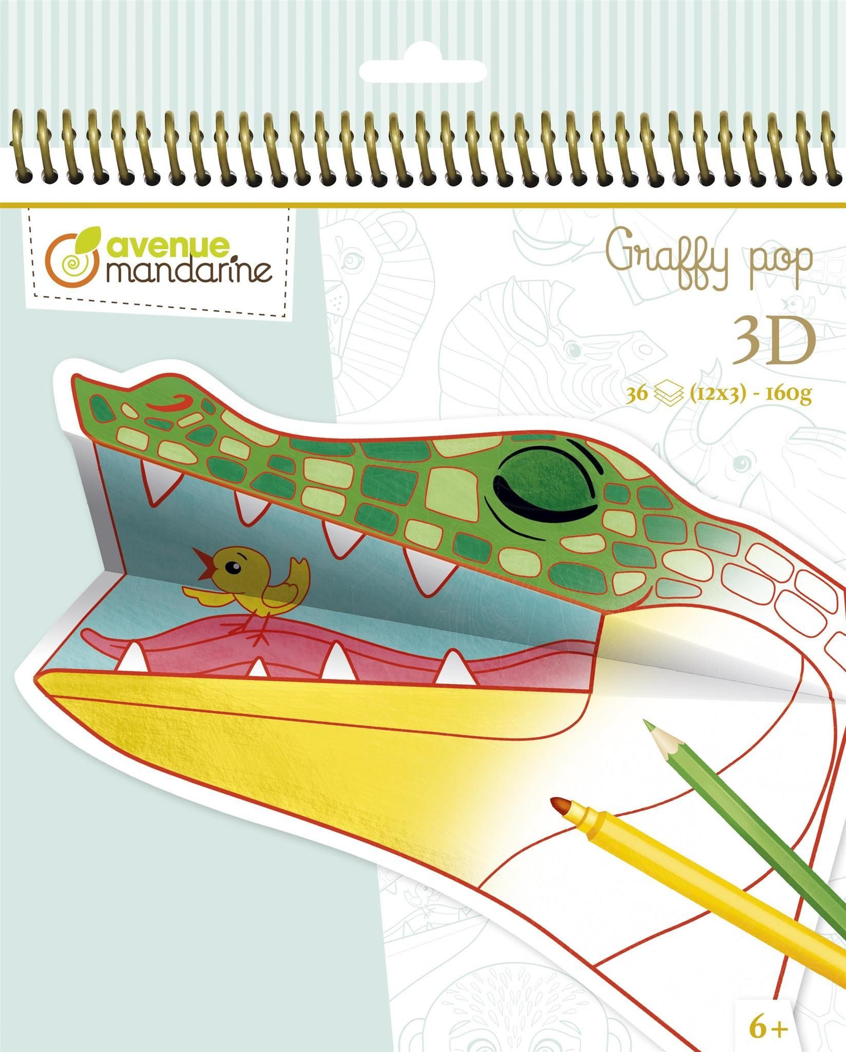 CLAIREFONTAINE Malvorlage Clairefontaine Graffy 3D, Savannentiere