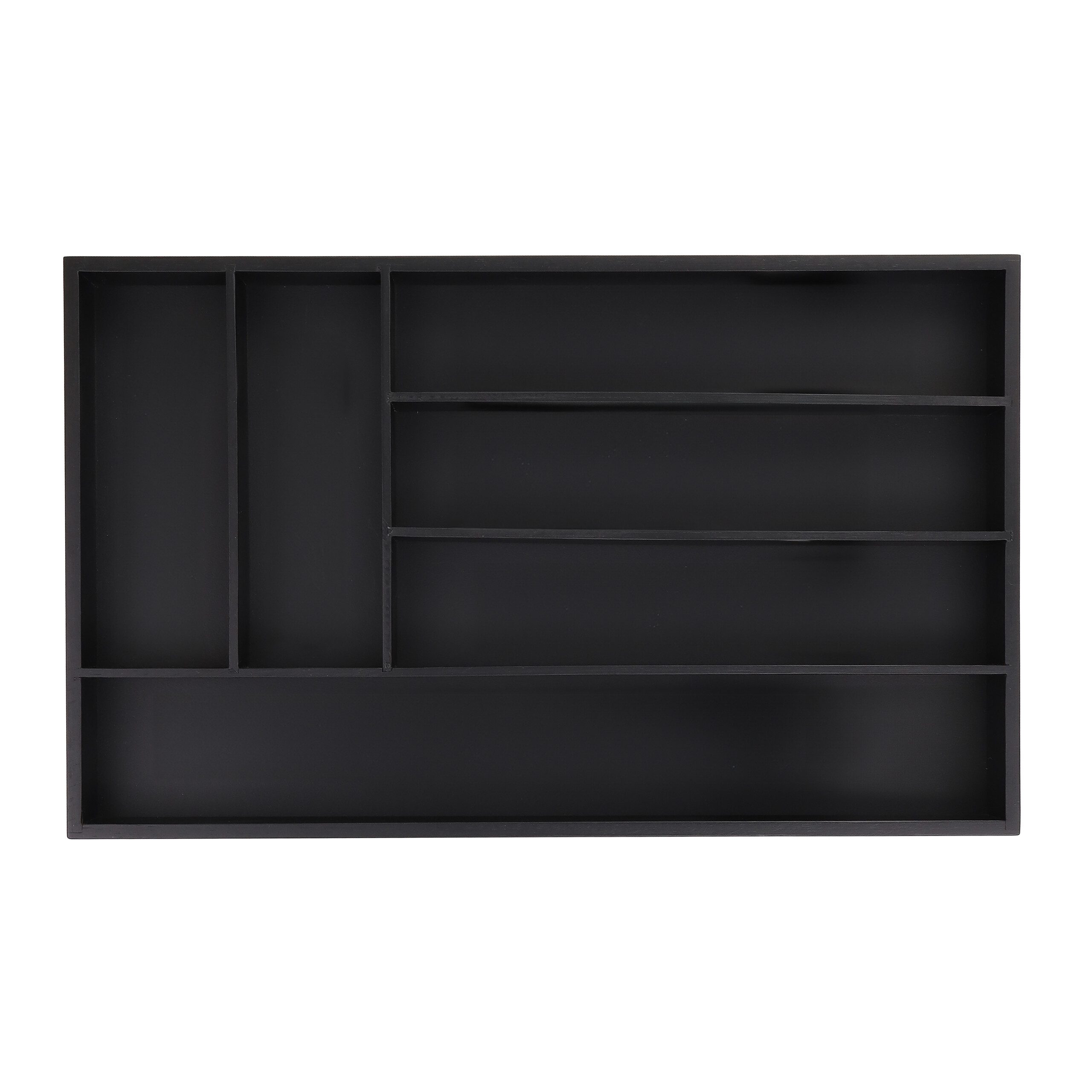 relaxdays Besteckkasten Schwarzer Besteckkasten 6 Fächer günstig online kaufen