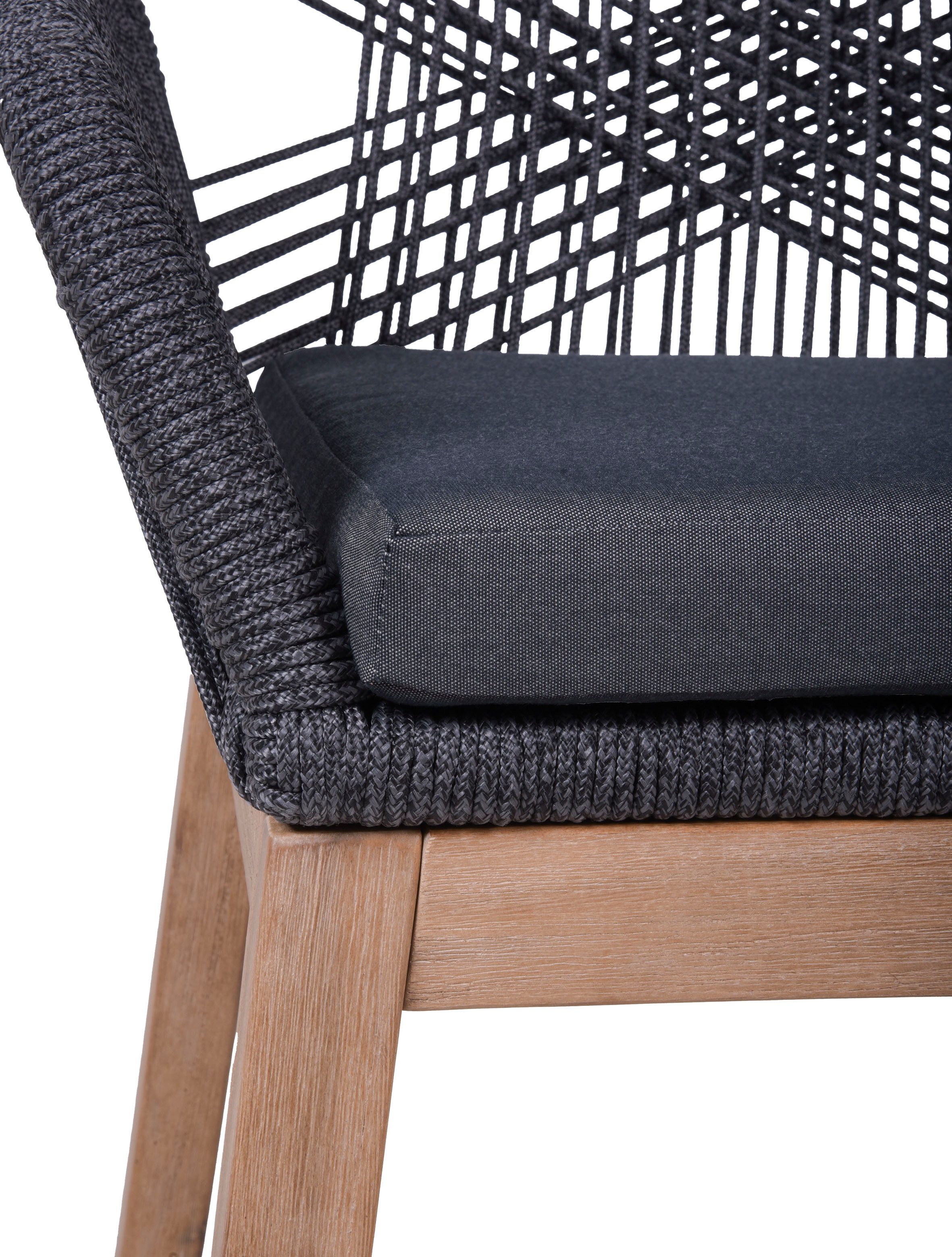 Garden Pleasure Armlehnstuhl POMONA, grau, 4er Set (Set, 4 St), grau