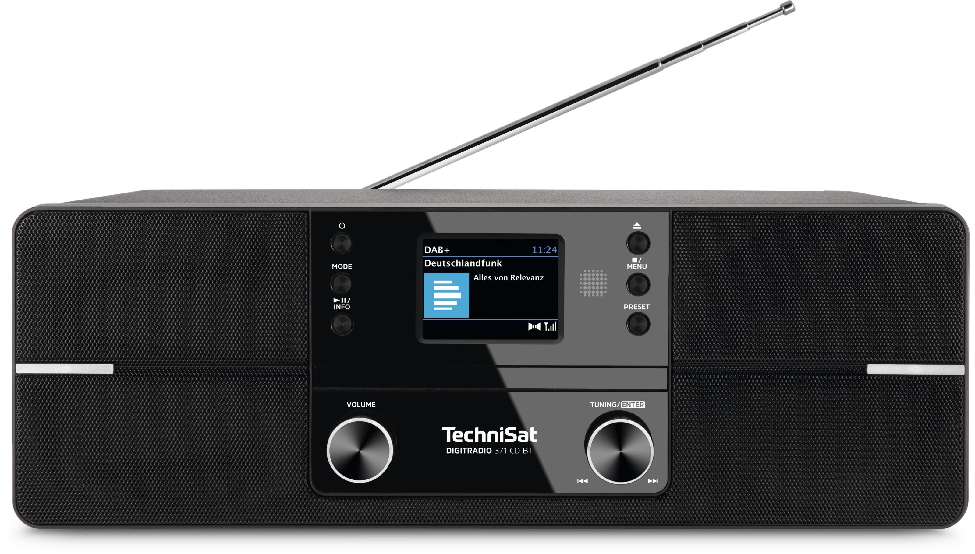 Digitalradio (Digitalradio (DAB), Bluetooth, BT 371 DIGITRADIO schwarz Fernbedienung) Inklusive CD UKW, Radiowecktimer, 10,00 CD-Player, (DAB) W, TechniSat