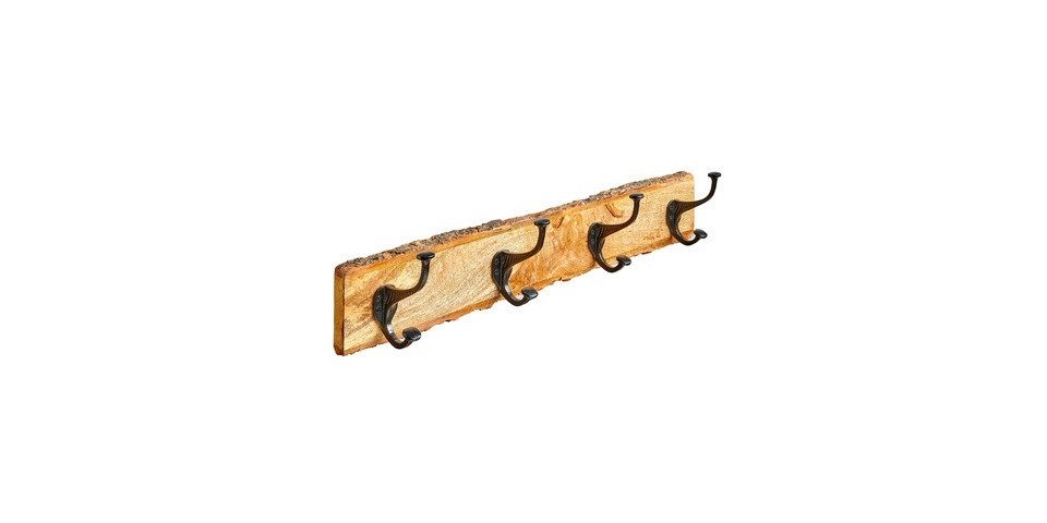 Hettich Garderobenhaken Hettich Garderobenleiste Holz 4-reihig 12 x 61 cm