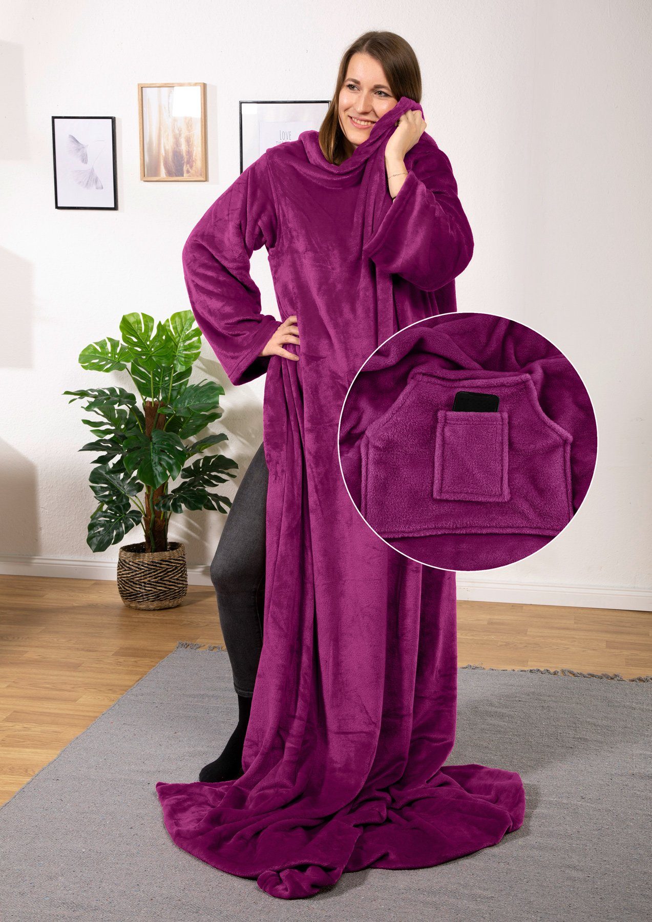 Wohndecke tragbare Ganzkörperdecke Kuscheldecke Ärmeldecke, heimtexland, fl günstig online kaufen