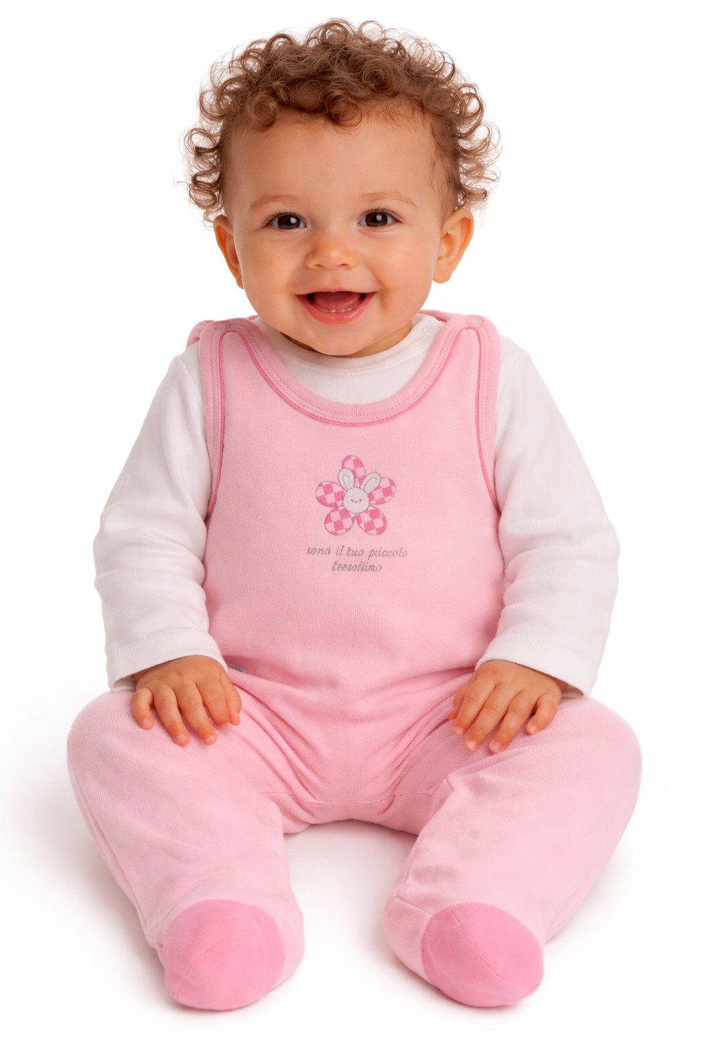 Strampler Baby Anzug Stramplerhose Langarmshirt in Creme Rosa Erstlingsset