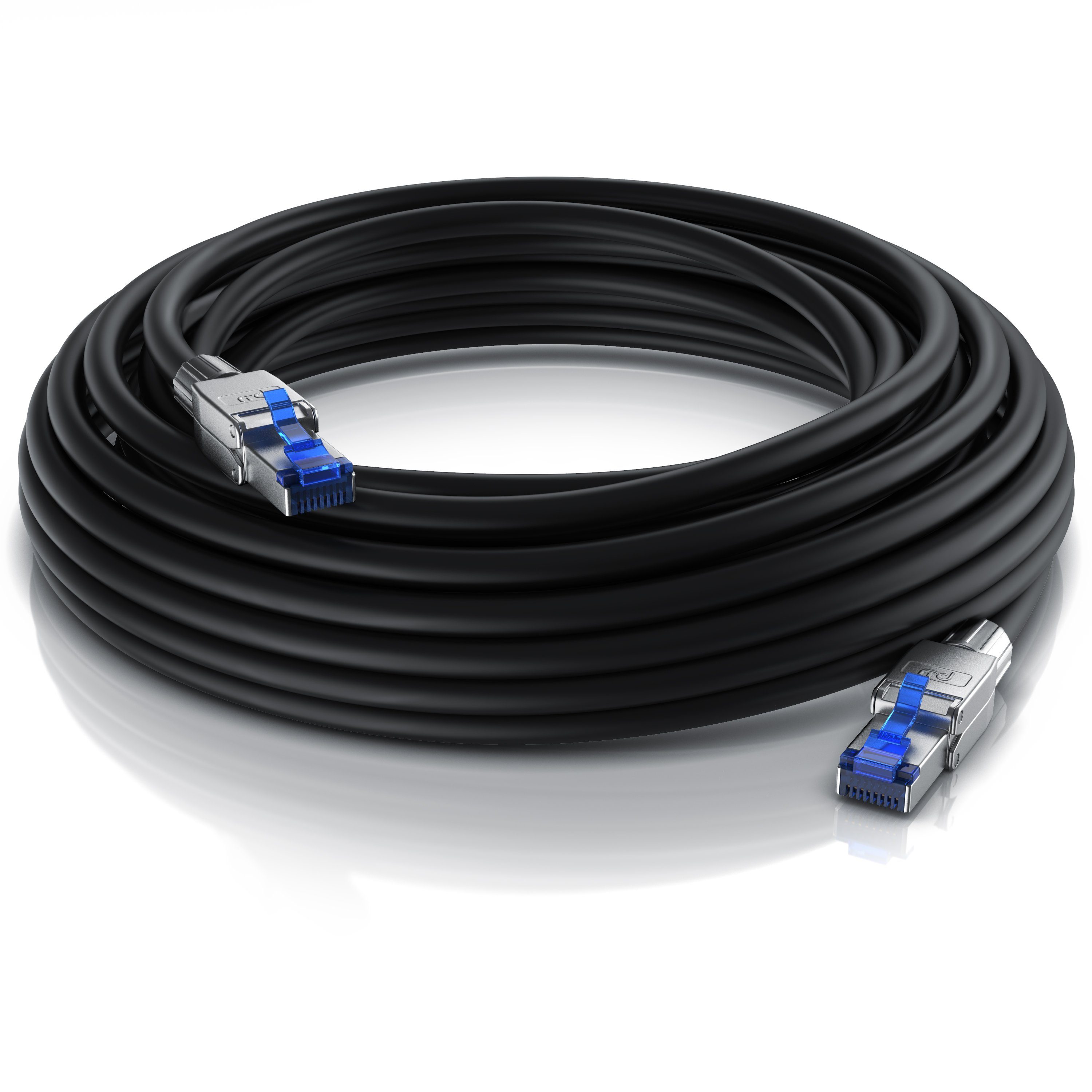 Primewire LAN-Kabel, CAT.8, RJ-45 (Ethernet) (3000 cm), Netzwerkkabel CAT 8, Gigabit Ethernet 40 Gbit/s, S/FTP Patchkabel 30m
