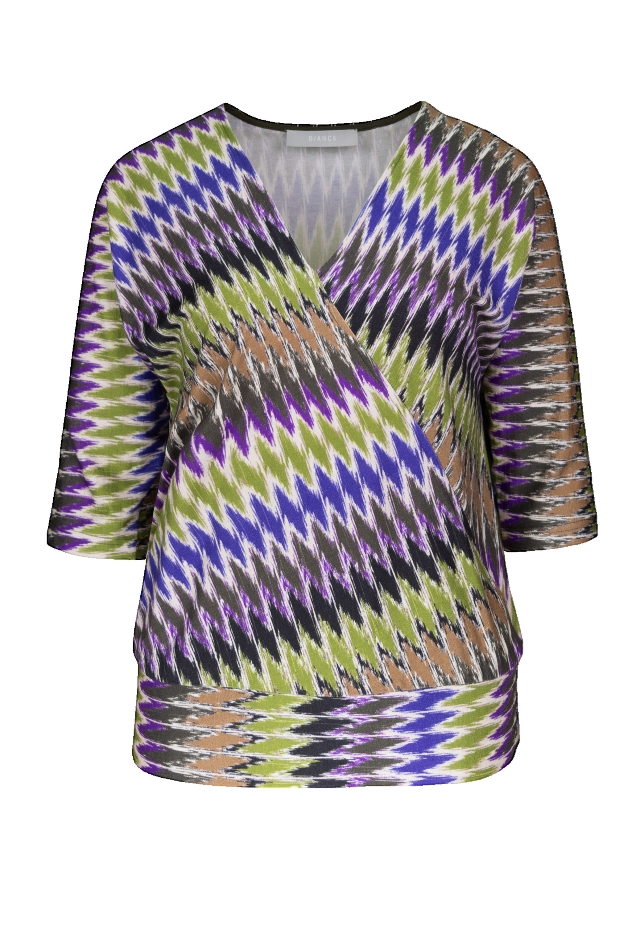 bianca Print-Shirt WALLY mit angedeuteter Wickeloptik günstig online kaufen