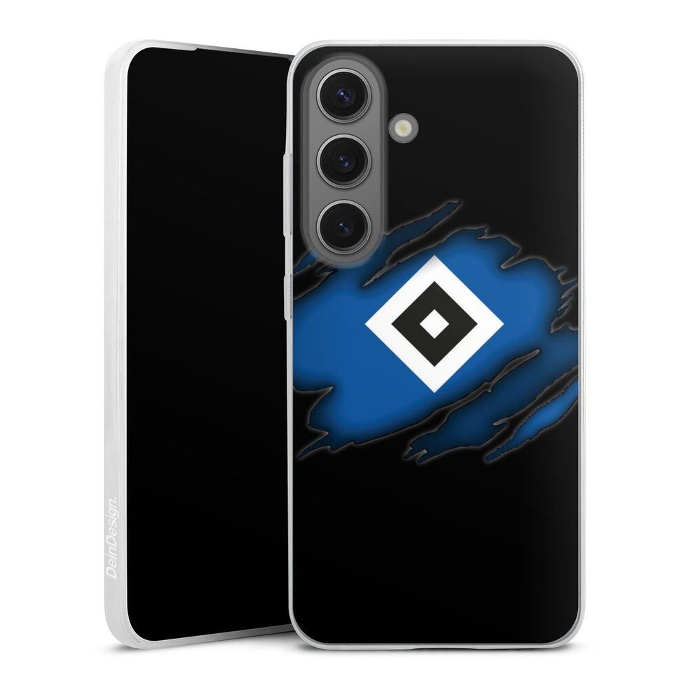 DeinDesign Handyhülle Hamburger SV HSV Offizielles Lizenzprodukt HSV Scratch, Samsung Galaxy S25 Slim Case Silikon Hülle Ultra Dünn Schutzhülle